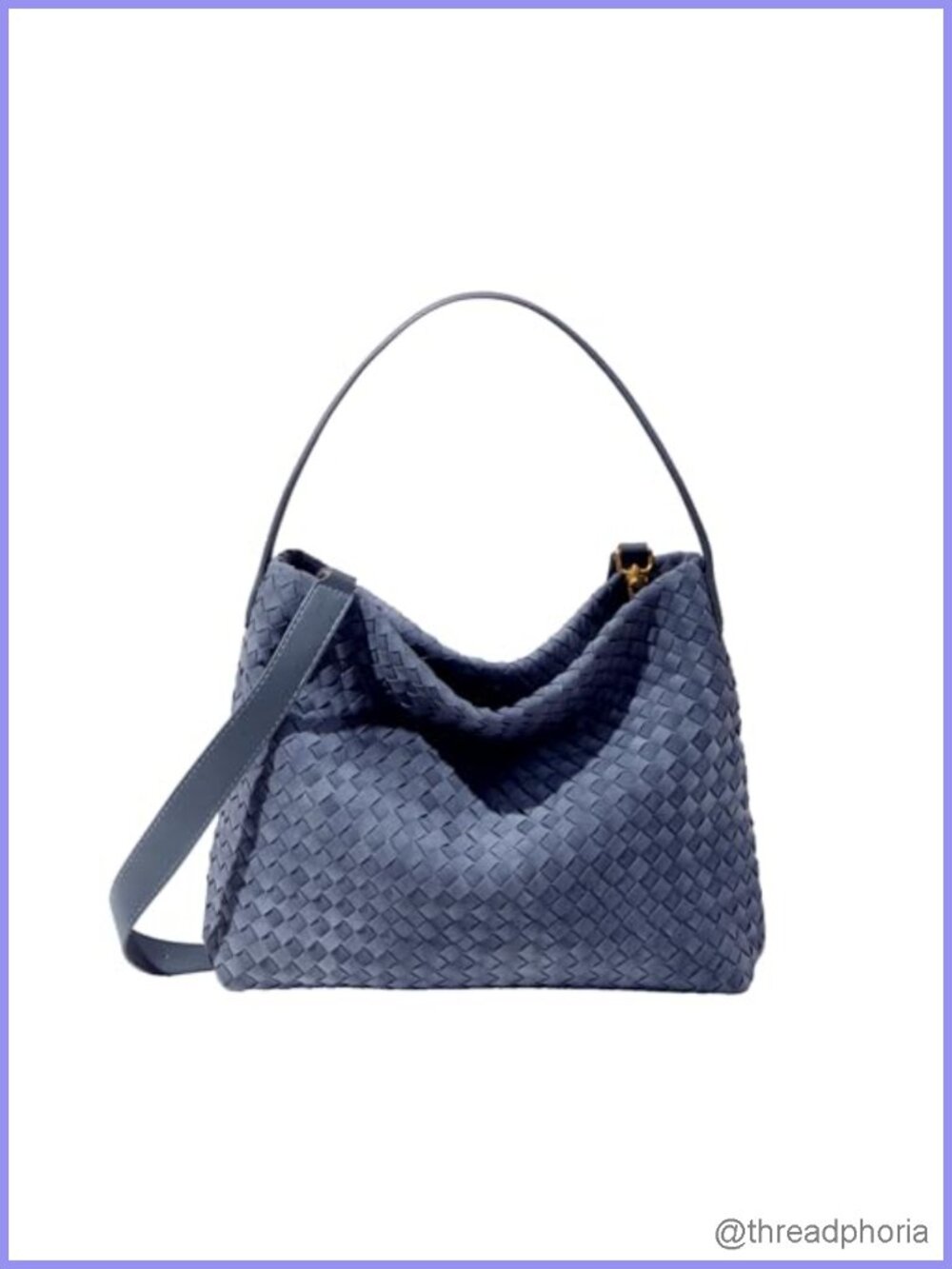 Faux Suede Woven Tote Bag Large Hobo Shoulder Purse Vegan